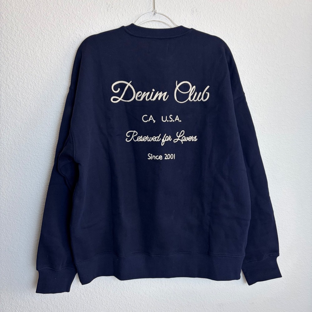 Joes Jeans Denim Club Sweatshirt Baritone Blue XL 45JMFACS7811-BRB Graphic Crew